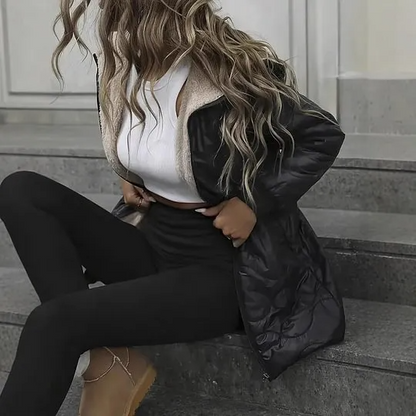 Women's casual cotton hooded jacket