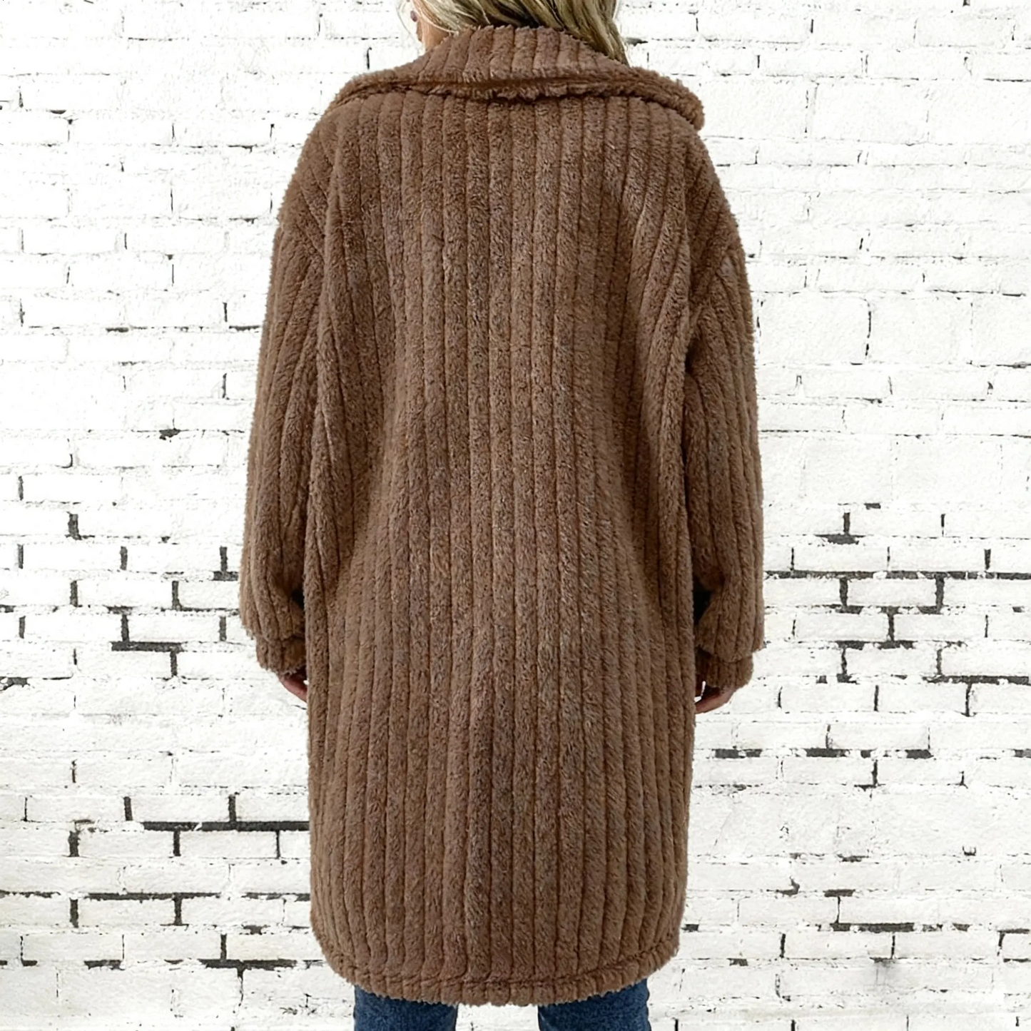 Autumn and winter collared long-sleeved fleece coat