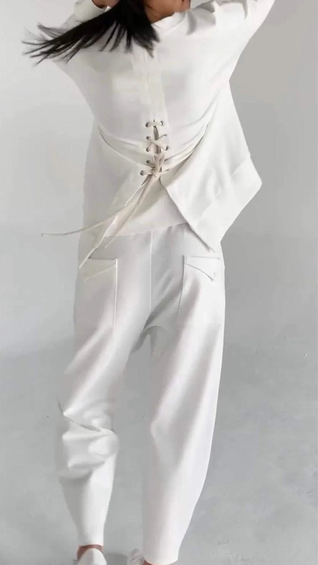 Women's Casual Long-Sleeved Pullover and Wide-Leg Pants Set