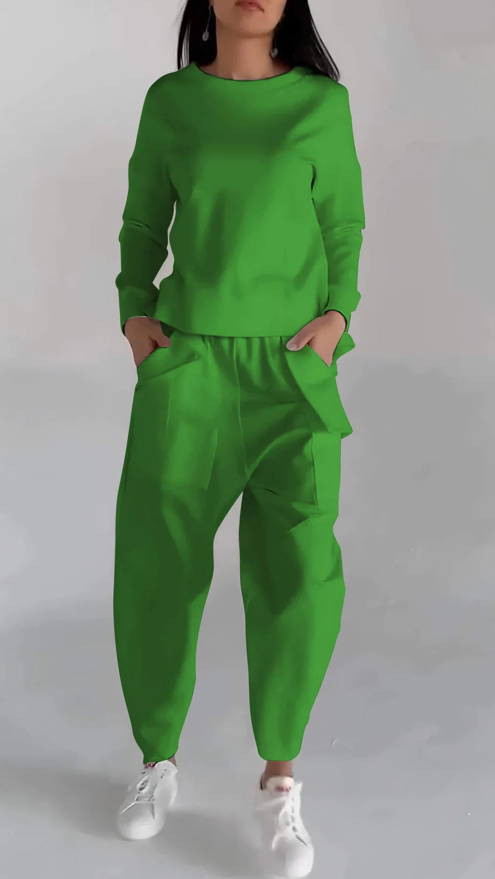 Women's Casual Long-Sleeved Pullover and Wide-Leg Pants Set