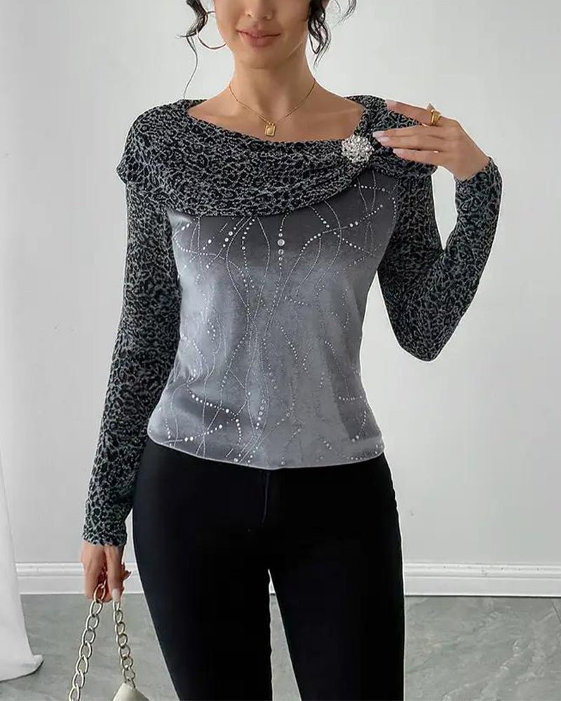 Leopard Print Long-Sleeved Top - MYSTERYBOXS