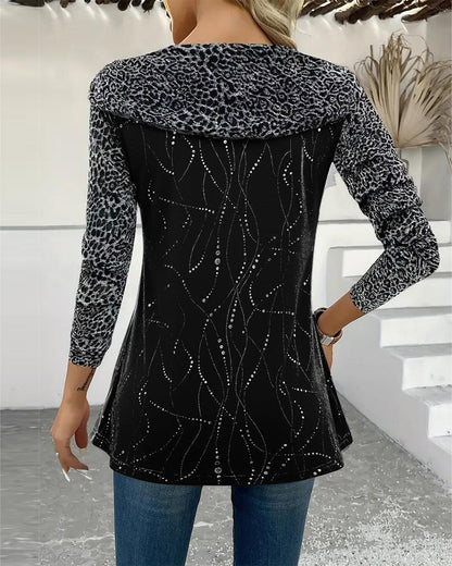 Leopard Print Long-Sleeved Top - MYSTERYBOXS