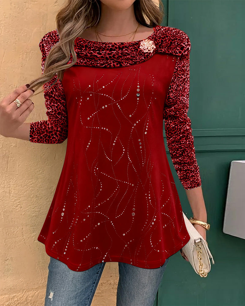 Leopard Print Long-Sleeved Top - MYSTERYBOXS