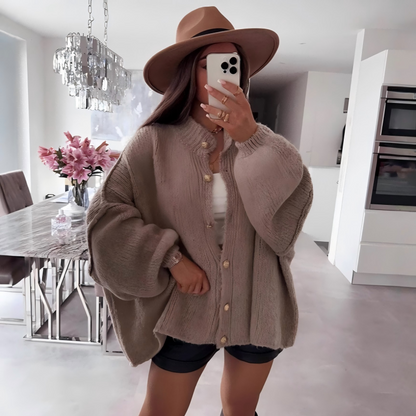 Chic Women's Round-Neck Sweater Coat - MYSTERYBOXS