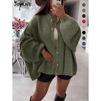 Chic Women's Round-Neck Sweater Coat - MYSTERYBOXS