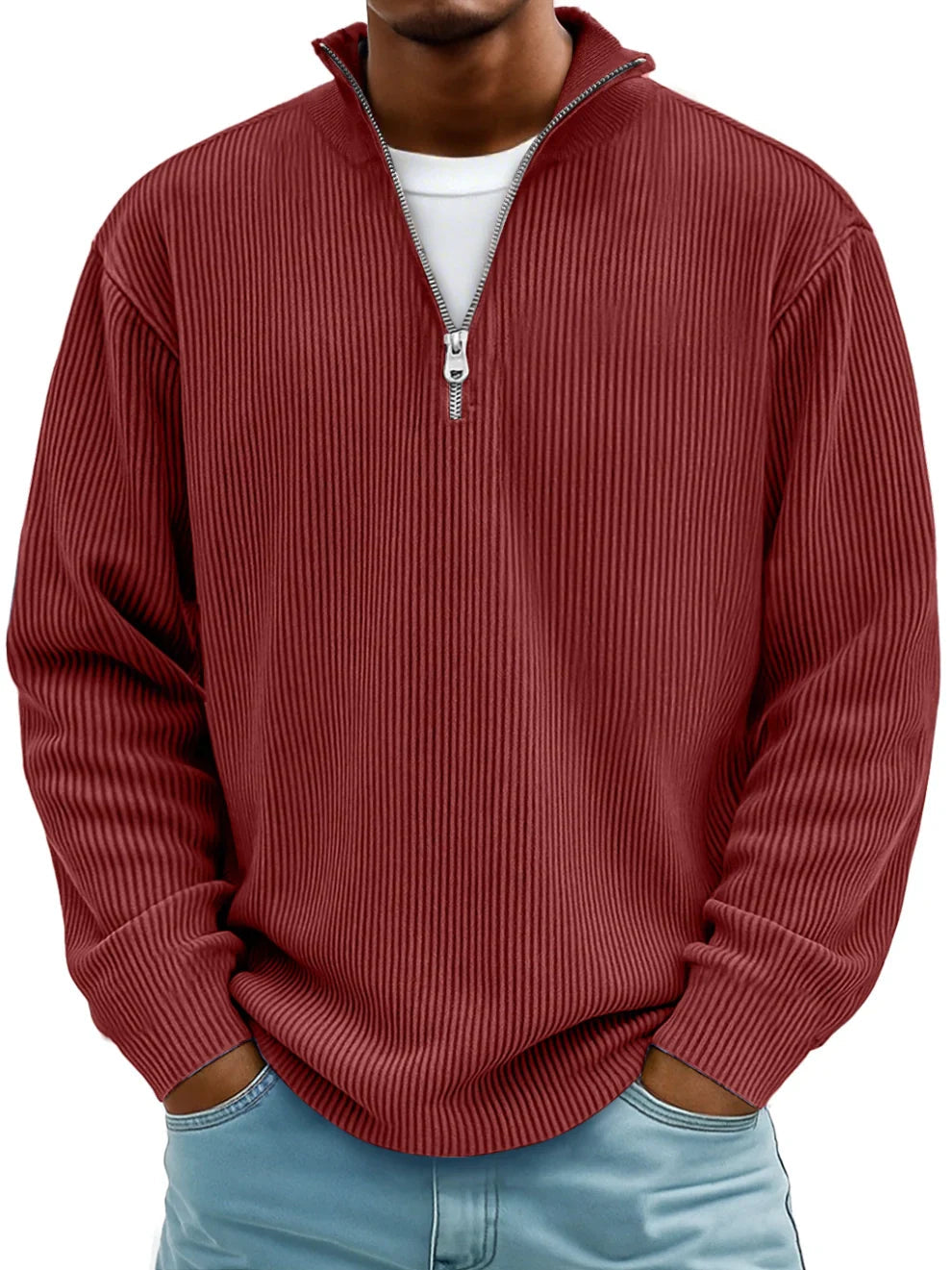 Calix | Stylish Cuff Zip-Up Sweater - MYSTERYBOXS
