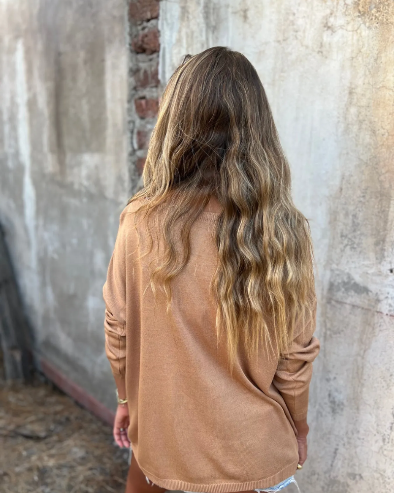 BANGLI - Casual Washed-Pattern Knit Top - MYSTERYBOXS