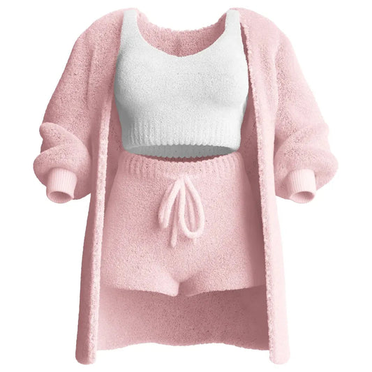 Solid color warm fleece-3-Piece Set - MYSTERYBOXS