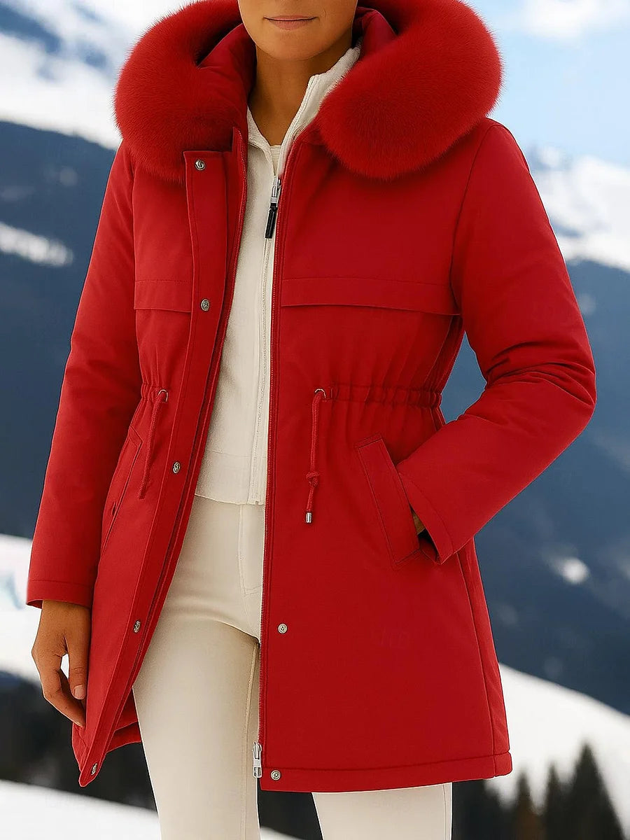 Outfits Cotton-padded Jacket Medium and Long, Large Fur Collar, Down Cotton-padded Jacket. - MYSTERYBOXS