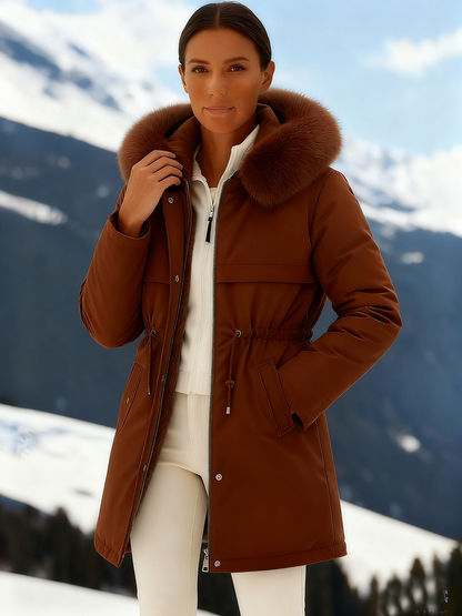 Outfits Cotton-padded Jacket Medium and Long, Large Fur Collar, Down Cotton-padded Jacket. - MYSTERYBOXS