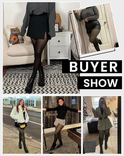 Translucent Fleece Lined Tights - MYSTERYBOXS