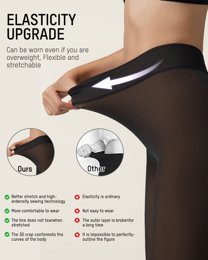 Translucent Fleece Lined Tights - MYSTERYBOXS