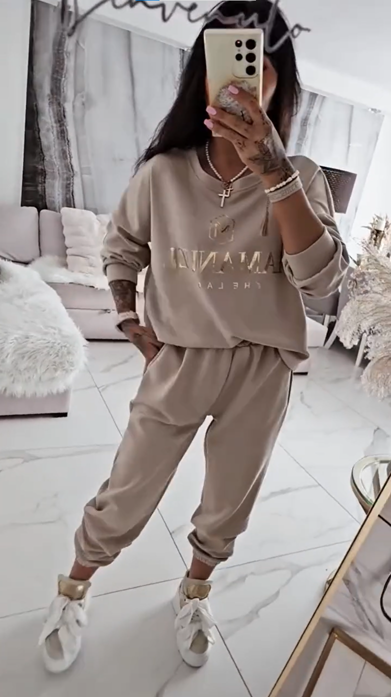 Women's casual set, printed top and loose pants - MYSTERYBOXS