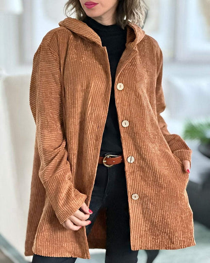 Corduroy Casual Hooded Jacket - MYSTERYBOXS