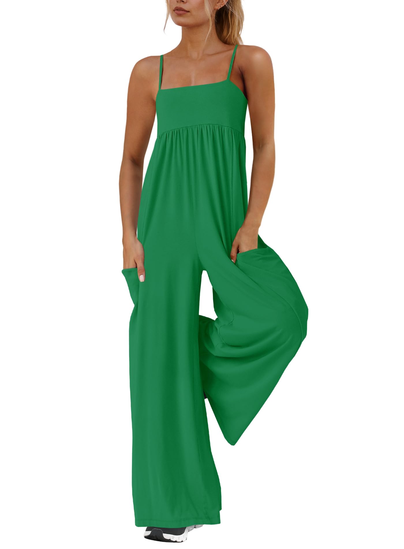 2025 New Women's Loose Fit Spaghetti Strap Wide Leg Jumpsuit with Pockets(buy 2 free shipping)