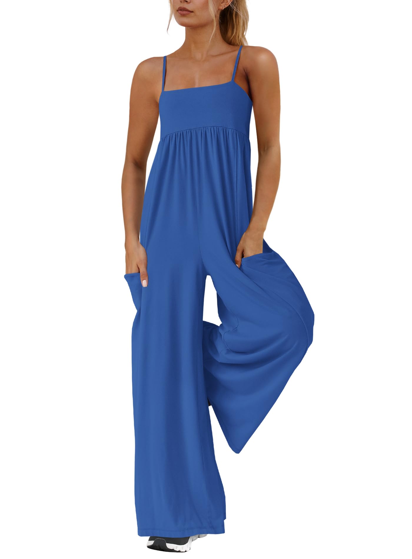 2025 New Women's Loose Fit Spaghetti Strap Wide Leg Jumpsuit with Pockets(buy 2 free shipping)