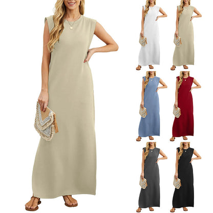 Women Loose Split Wrinkle-Free Long Dress - MYSTERYBOXS