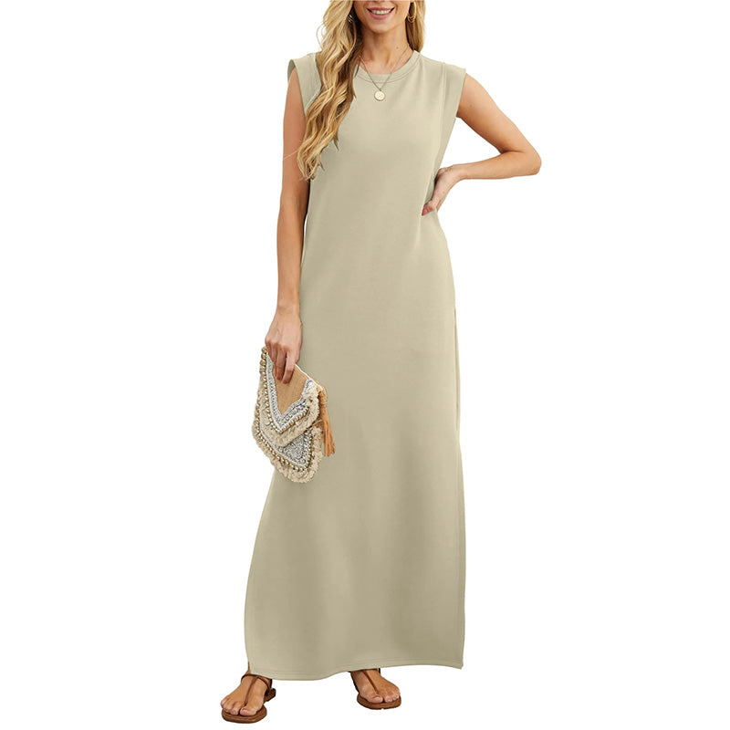 Women Loose Split Wrinkle-Free Long Dress - MYSTERYBOXS