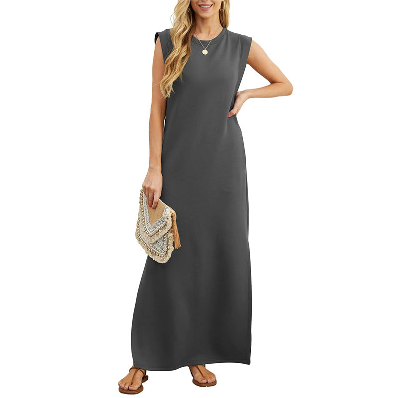 Women Loose Split Wrinkle-Free Long Dress - MYSTERYBOXS