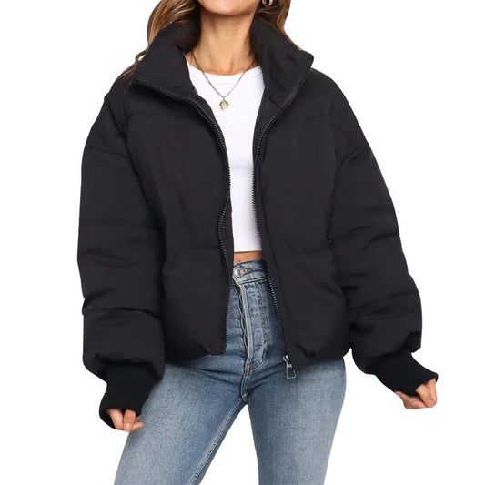 Arssm Women’s Cropped Quilted Jacket – Lightweight Zip-Up Winter Coat for Cozy - MYSTERYBOXS