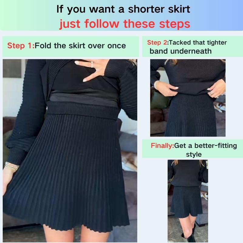 Imily Bela Women's 2 Piece Outfits 2025 Long Sleeve Mock Neck Ribbed Sweaters And Mini Skirt Two Piece Sets - MYSTERYBOXS