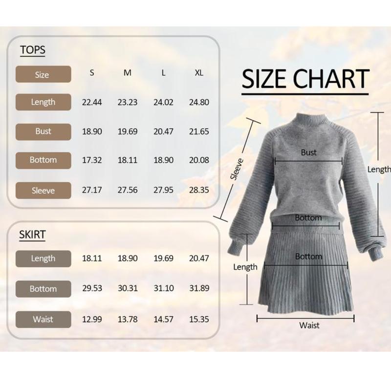 Imily Bela Women's 2 Piece Outfits 2025 Long Sleeve Mock Neck Ribbed Sweaters And Mini Skirt Two Piece Sets - MYSTERYBOXS