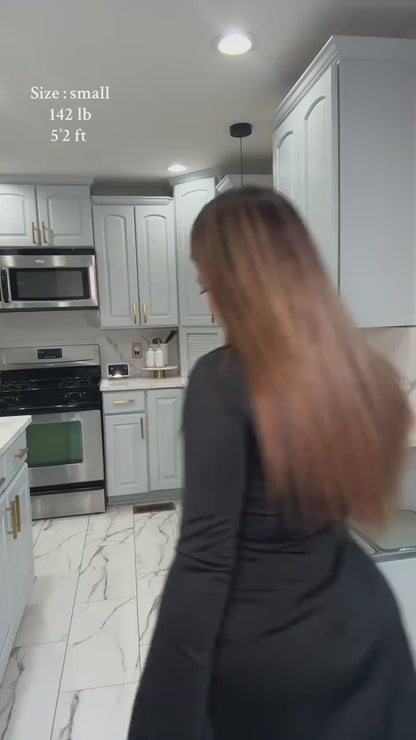 Elegant Mock Neck Long Sleeve Bodycon Mini Dress