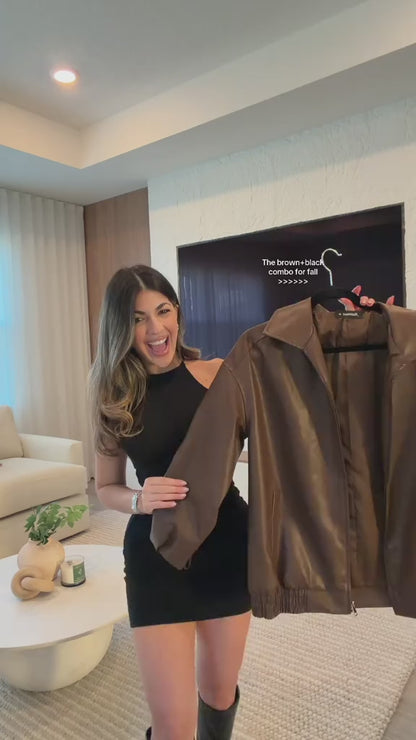 Women’s Oversized Faux Suede Moto Jacket