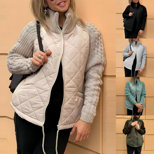 Women's Knitted Patchwork Quilted Jacket