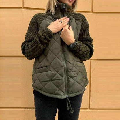 Women's Knitted Patchwork Quilted Jacket