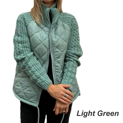 Women's Knitted Patchwork Quilted Jacket
